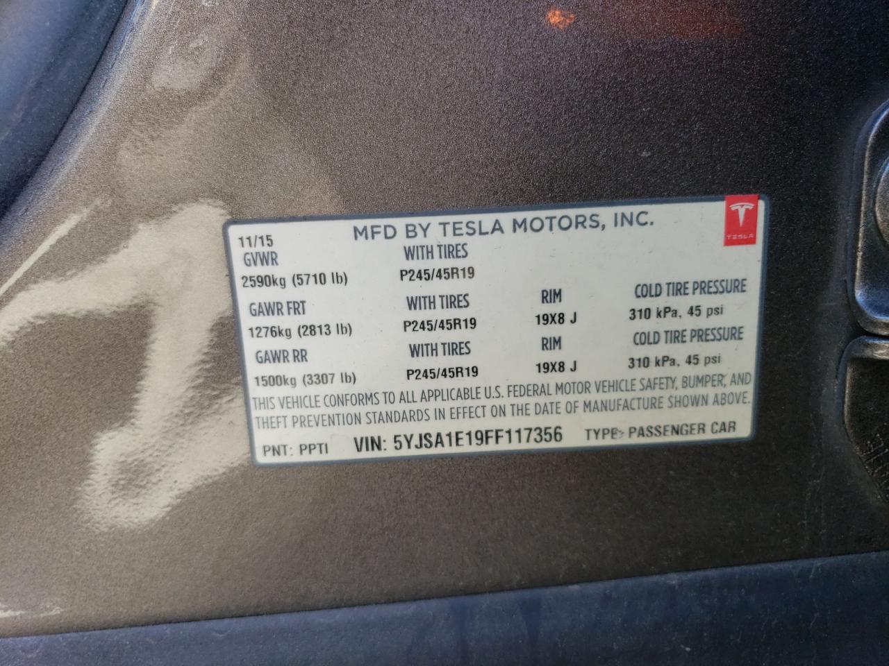 Photo 11 VIN: 5YJSA1E19FF117356 - TESLA MODEL S 