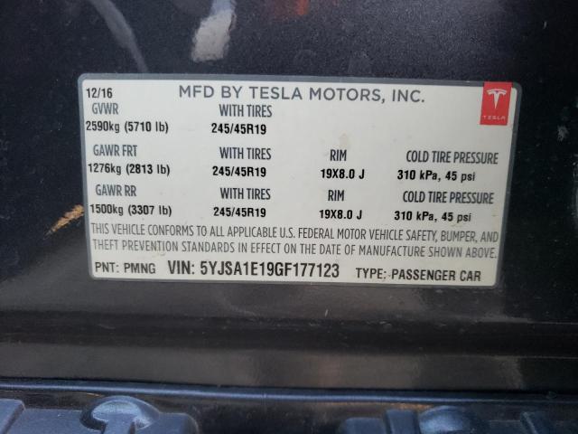 Photo 9 VIN: 5YJSA1E19GF177123 - TESLA MODEL S 