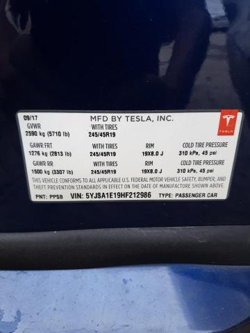 Photo 11 VIN: 5YJSA1E19HF212986 - TESLA MODEL S 