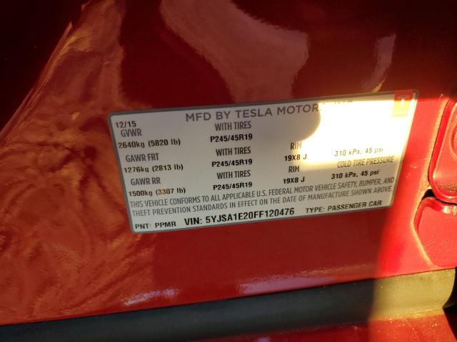 Photo 11 VIN: 5YJSA1E20FF120476 - TESLA MODEL S 