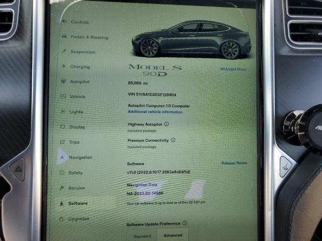 Photo 8 VIN: 5YJSA1E20GF128904 - TESLA MODEL S 