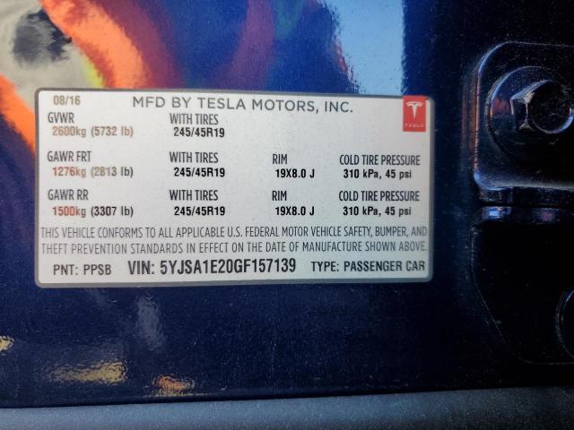 Photo 12 VIN: 5YJSA1E20GF157139 - TESLA MODEL S 