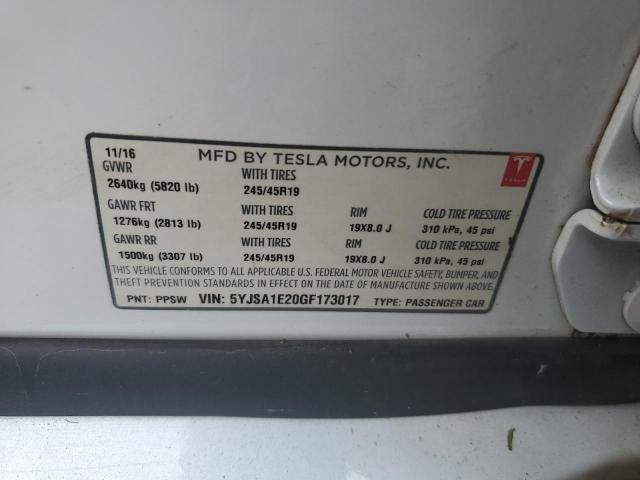 Photo 11 VIN: 5YJSA1E20GF173017 - TESLA MODEL S 