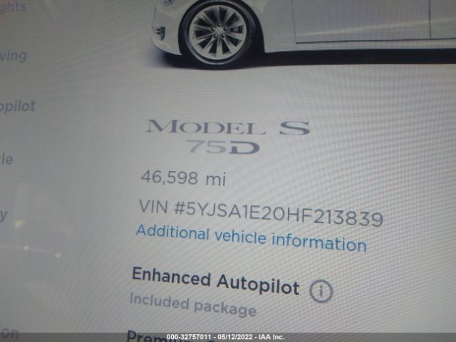 Photo 6 VIN: 5YJSA1E20HF213839 - TESLA MODEL S 