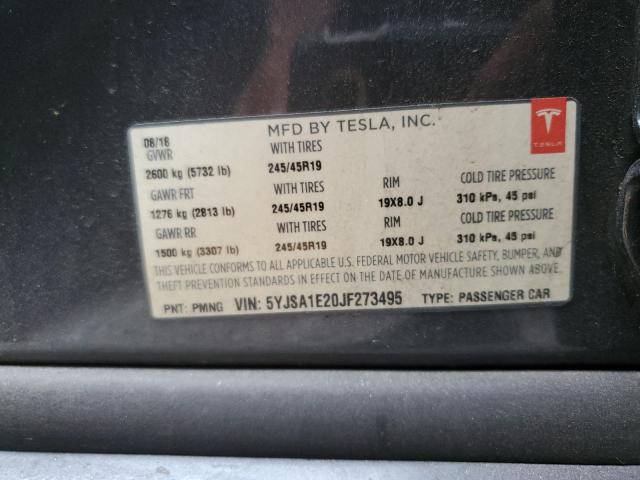 Photo 11 VIN: 5YJSA1E20JF273495 - TESLA MODEL S 