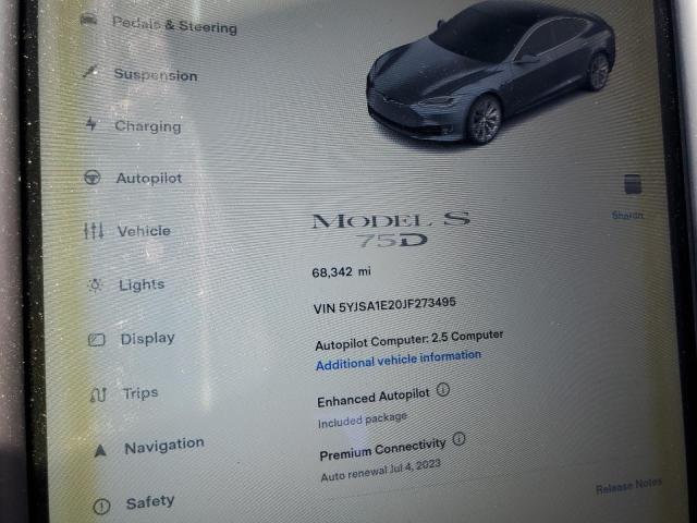 Photo 8 VIN: 5YJSA1E20JF273495 - TESLA MODEL S 