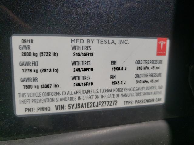 Photo 9 VIN: 5YJSA1E20JF277272 - TESLA MODEL S 