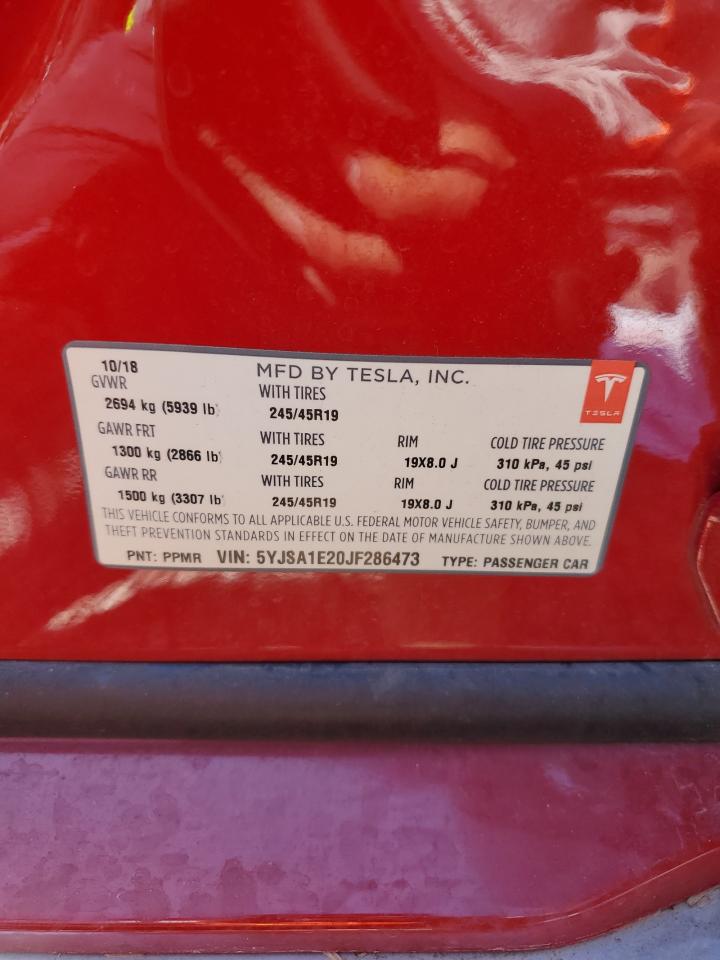 Photo 11 VIN: 5YJSA1E20JF286473 - TESLA MODEL S 