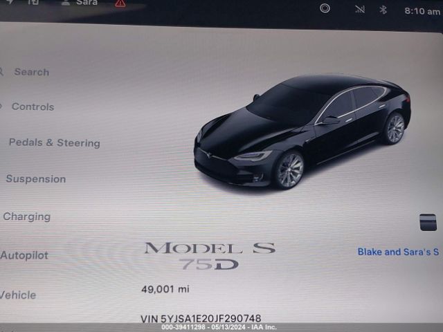 Photo 6 VIN: 5YJSA1E20JF290748 - TESLA MODEL S 