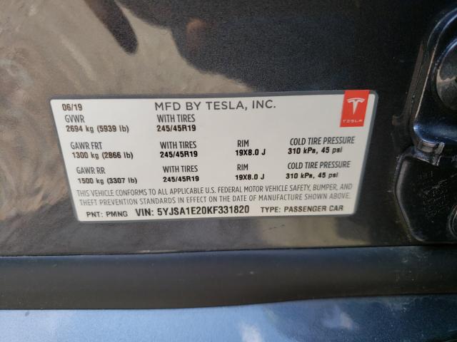 Photo 9 VIN: 5YJSA1E20KF331820 - TESLA MODEL S 