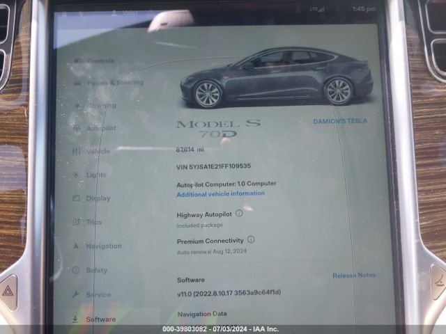 Photo 6 VIN: 5YJSA1E21FF109535 - TESLA MODEL S 