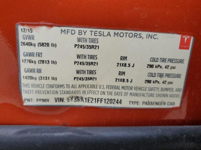 Photo 11 VIN: 5YJSA1E21FF120244 - TESLA MODEL S 