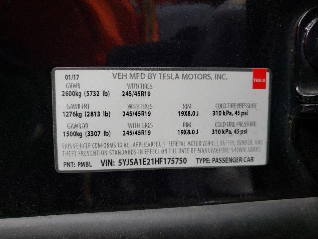 Photo 9 VIN: 5YJSA1E21HF175750 - TESLA MODEL S 