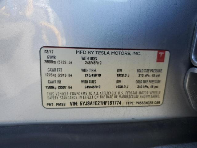 Photo 11 VIN: 5YJSA1E21HF181774 - TESLA MODEL S 