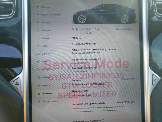 Photo 8 VIN: 5YJSA1E21HF183539 - TESLA MODEL S 