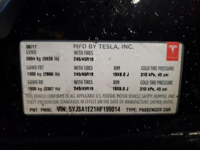 Photo 9 VIN: 5YJSA1E21HF199014 - TESLA MODEL S 