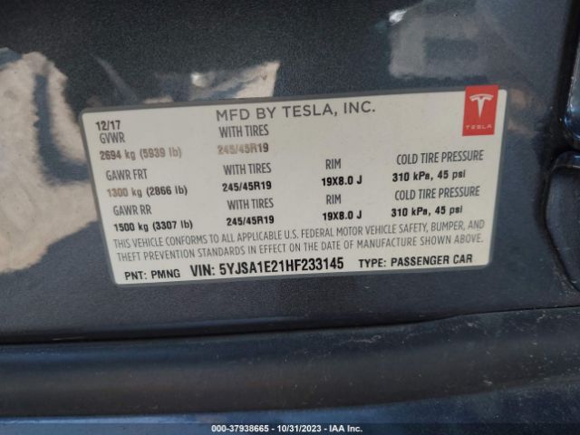 Photo 8 VIN: 5YJSA1E21HF233145 - TESLA MODEL S 