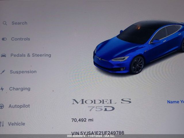 Photo 6 VIN: 5YJSA1E21JF249786 - TESLA MODEL S 