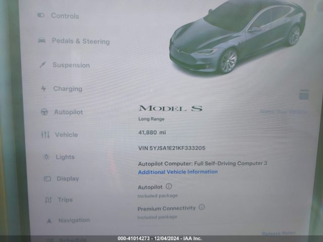 Photo 6 VIN: 5YJSA1E21KF333205 - TESLA MODEL S 