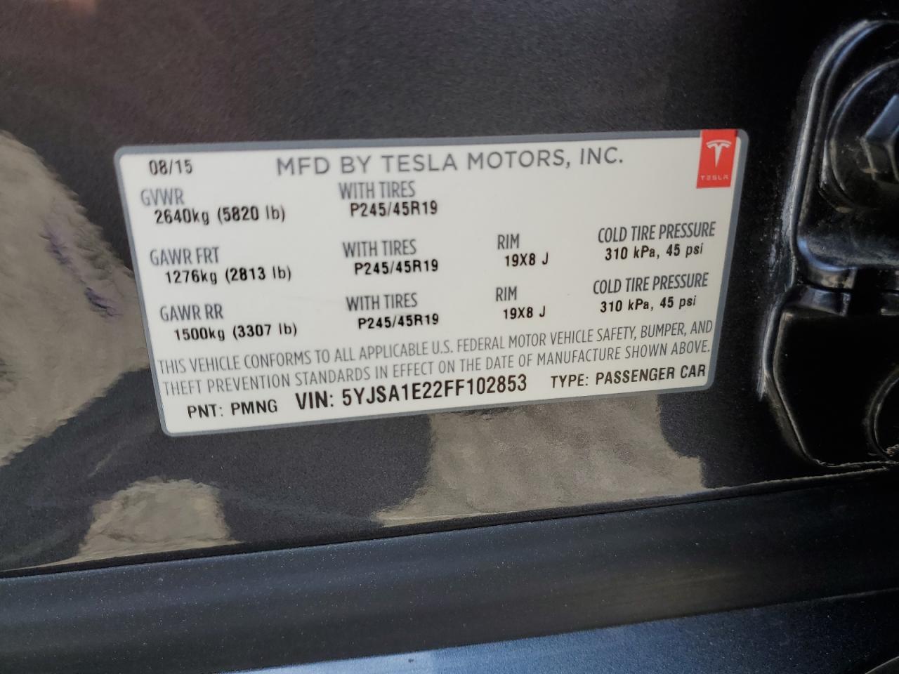 Photo 11 VIN: 5YJSA1E22FF102853 - TESLA MODEL S 