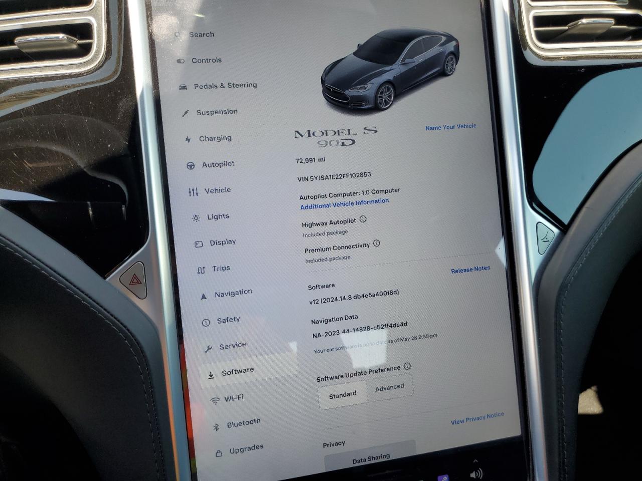 Photo 8 VIN: 5YJSA1E22FF102853 - TESLA MODEL S 