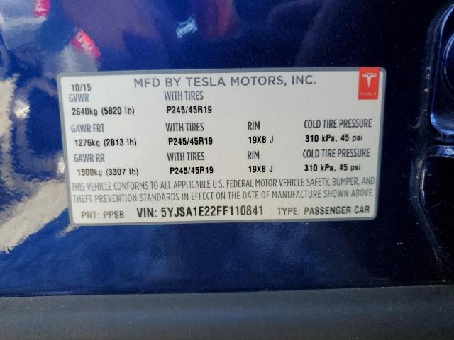 Photo 11 VIN: 5YJSA1E22FF110841 - TESLA MODEL S 