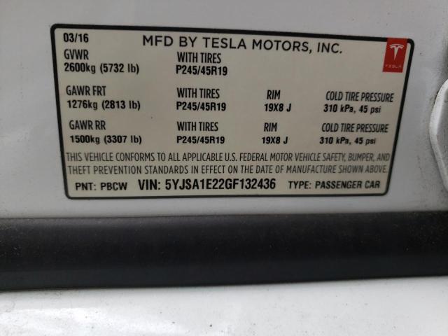 Photo 9 VIN: 5YJSA1E22GF132436 - TESLA MODEL S 