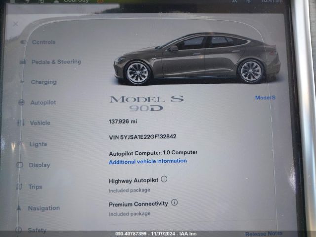 Photo 6 VIN: 5YJSA1E22GF132842 - TESLA MODEL S 