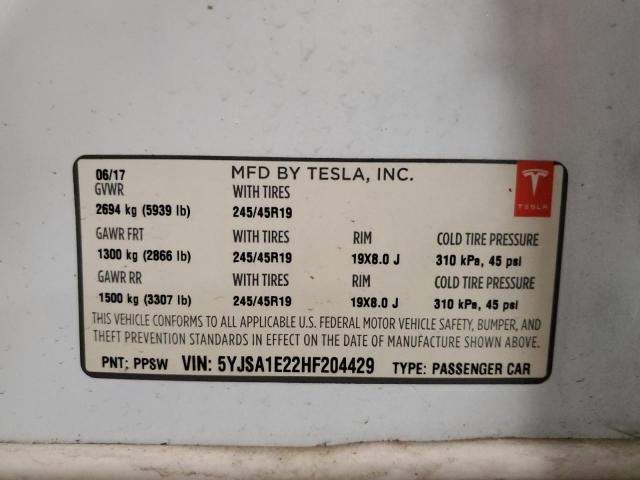 Photo 12 VIN: 5YJSA1E22HF204429 - TESLA MODEL S 