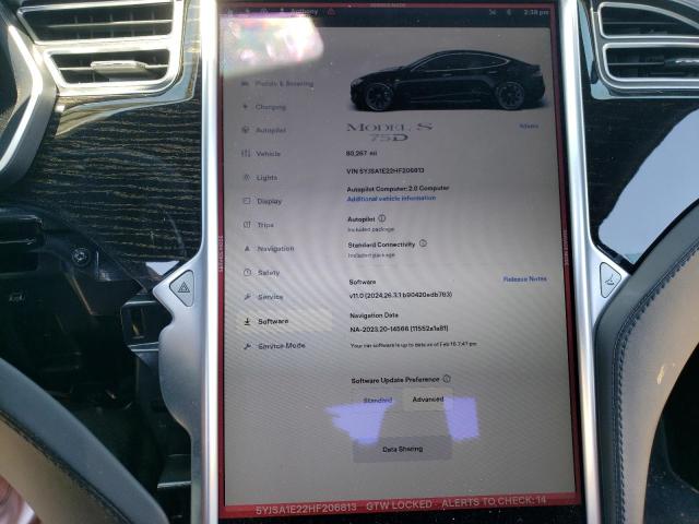 Photo 8 VIN: 5YJSA1E22HF206813 - TESLA MODEL S 