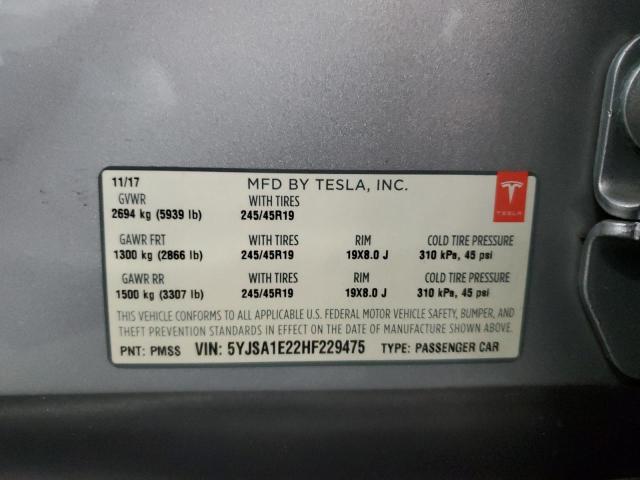 Photo 12 VIN: 5YJSA1E22HF229475 - TESLA MODEL S 