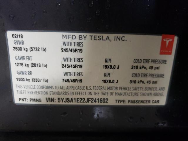 Photo 11 VIN: 5YJSA1E22JF241602 - TESLA MODEL S 