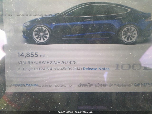 Photo 6 VIN: 5YJSA1E22JF267925 - TESLA MODEL S 