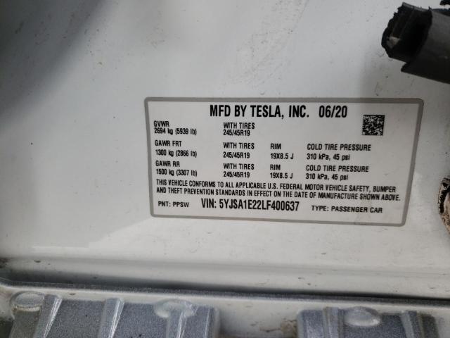 Photo 9 VIN: 5YJSA1E22LF400637 - TESLA MODEL S 