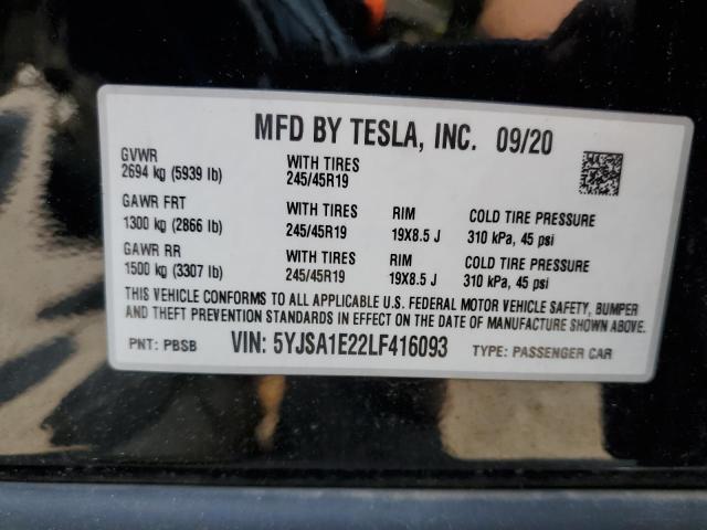 Photo 12 VIN: 5YJSA1E22LF416093 - TESLA MODEL S 