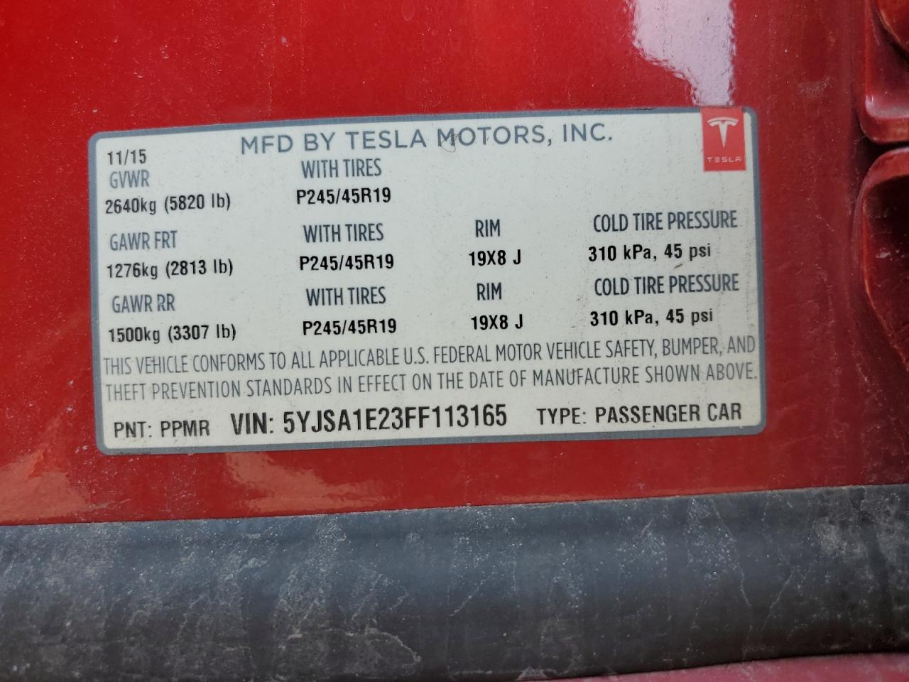 Photo 11 VIN: 5YJSA1E23FF113165 - TESLA MODEL S 