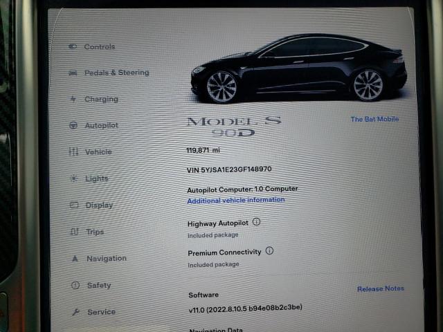 Photo 8 VIN: 5YJSA1E23GF148970 - TESLA MODEL S 