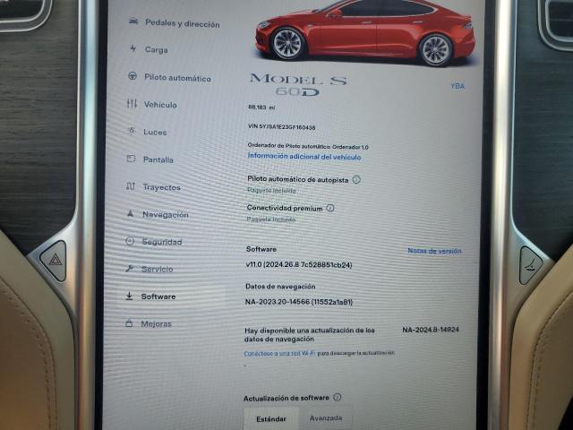 Photo 8 VIN: 5YJSA1E23GF160438 - TESLA MODEL S 