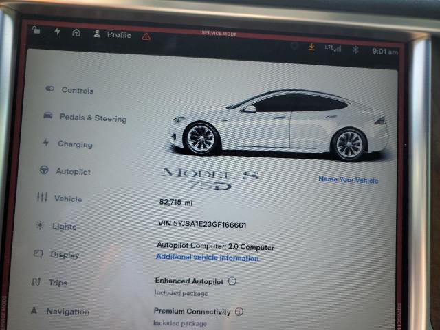 Photo 8 VIN: 5YJSA1E23GF166661 - TESLA MODEL S 