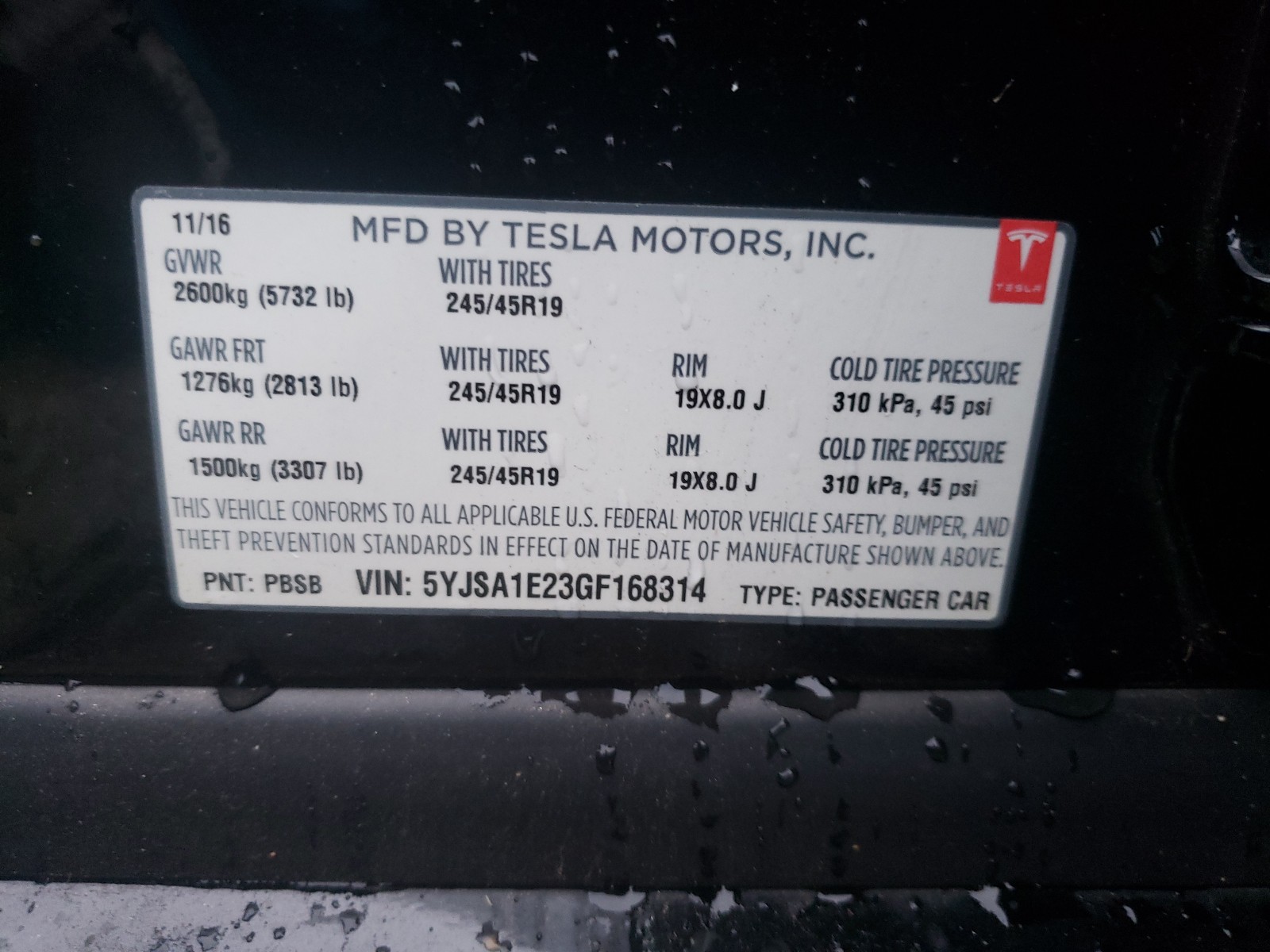 Photo 9 VIN: 5YJSA1E23GF168314 - TESLA MODEL S 