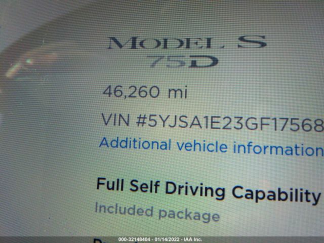 Photo 6 VIN: 5YJSA1E23GF175683 - TESLA MODEL S 