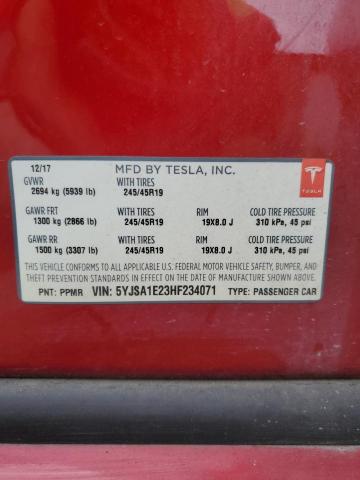 Photo 11 VIN: 5YJSA1E23HF234071 - TESLA MODEL S 