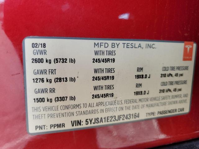 Photo 12 VIN: 5YJSA1E23JF243164 - TESLA MODEL S 