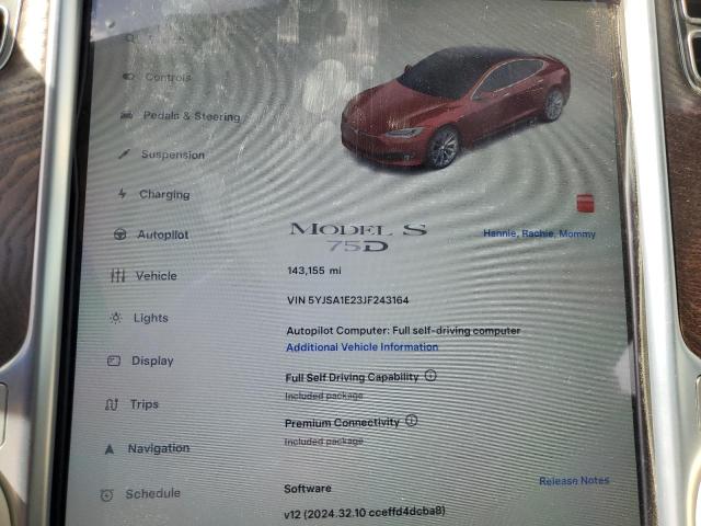 Photo 8 VIN: 5YJSA1E23JF243164 - TESLA MODEL S 