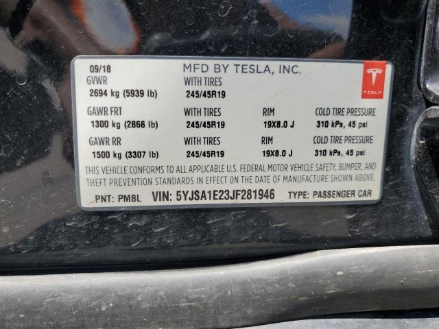 Photo 11 VIN: 5YJSA1E23JF281946 - TESLA MODEL S 