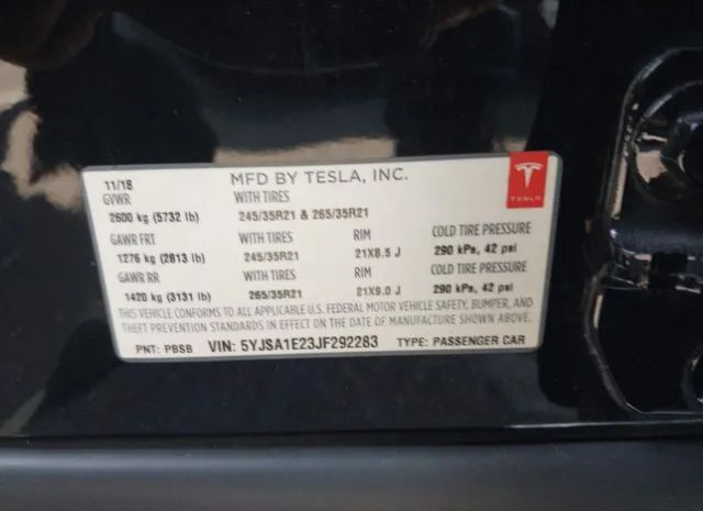 Photo 8 VIN: 5YJSA1E23JF292283 - TESLA MODEL S 