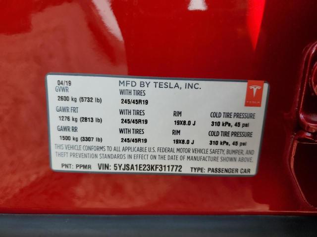 Photo 9 VIN: 5YJSA1E23KF311772 - TESLA MODEL S 