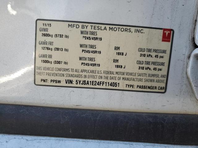 Photo 12 VIN: 5YJSA1E24FF114051 - TESLA MODEL S 