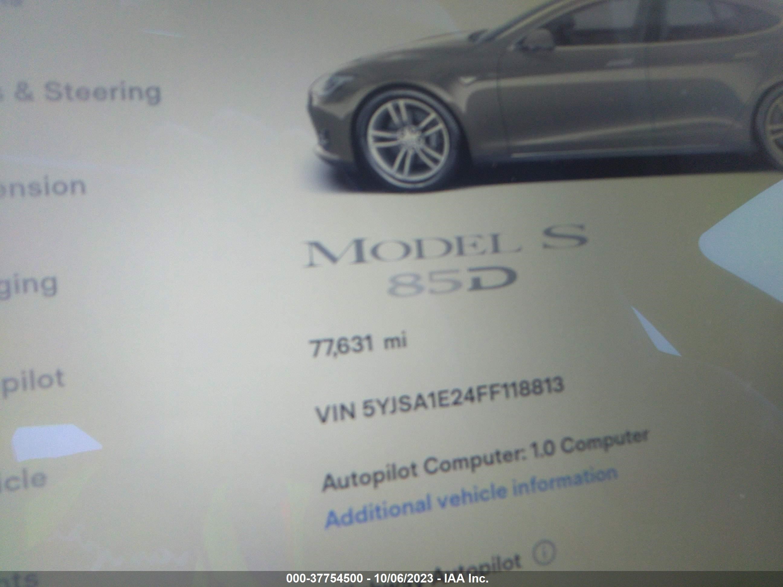 Photo 6 VIN: 5YJSA1E24FF118813 - TESLA MODEL S 