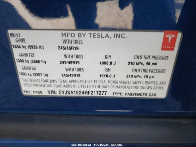 Photo 8 VIN: 5YJSA1E24HF217277 - TESLA MODEL S 